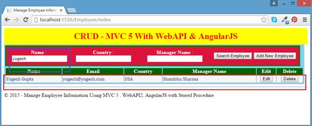 put some search criteria